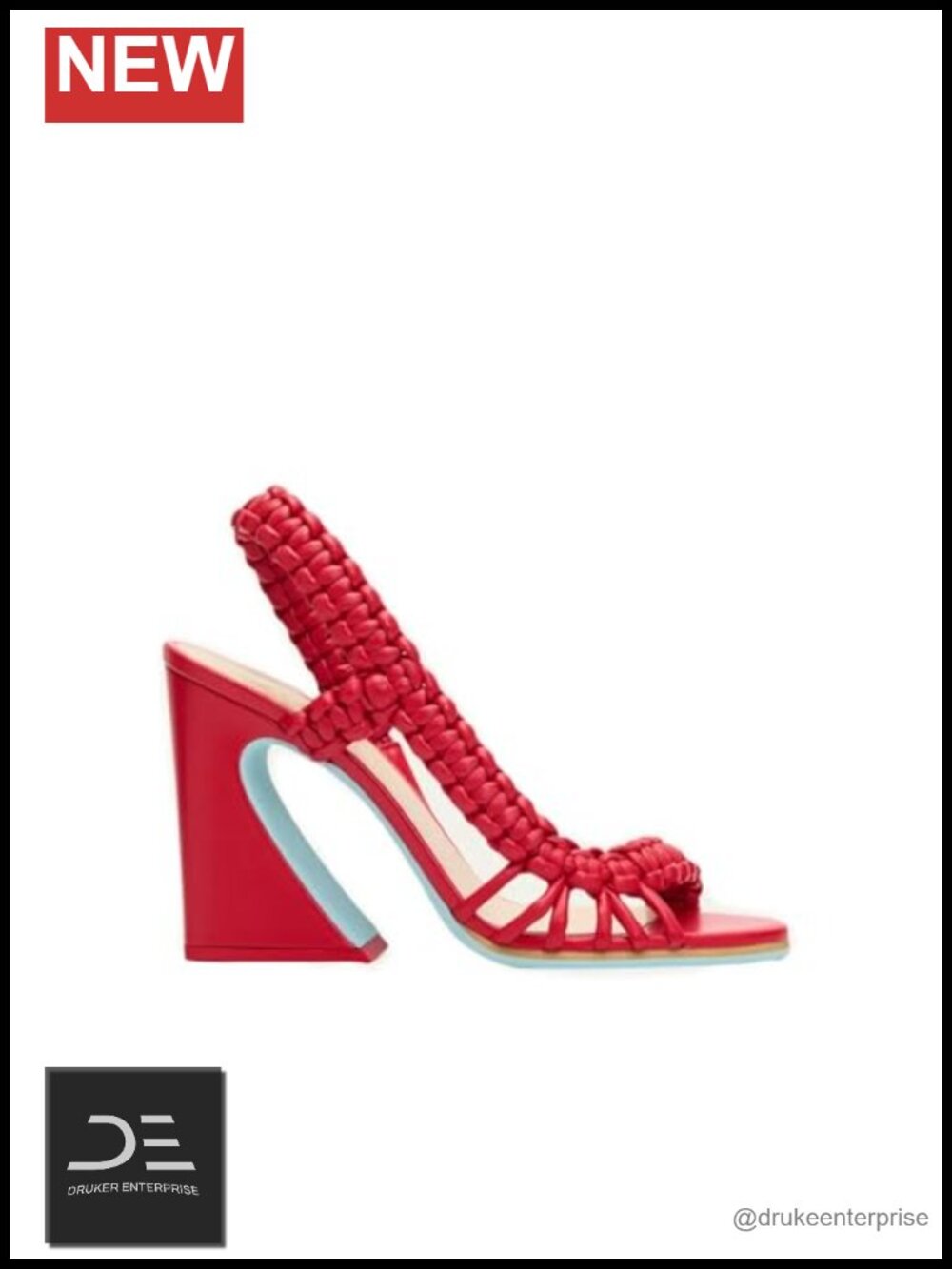 Braided Slingback Sandals Open Toe Chunky Block Heel Summer Fashion Heels